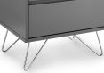 Sofia 2 Drawer Bedside Steel Grey With Stainless Steel Feet