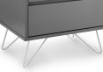 Sofia 2 Drawer Bedside Steel Grey With White Feet