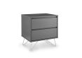 Sofia 2 Drawer Bedside Steel Grey With White Feet