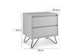 Sofia 2 Drawer Bedside Harbour Mist With Black Feet