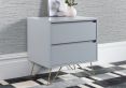 Sofia 2 Drawer Harbour Mist Bedside With Brass Steel Feet