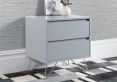 Sofia 2 Drawer Harbour Mist Bedside With Pink Copper Feet