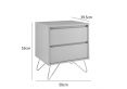 Sofia 2 Drawer Bedside Harbour Mist With Stainless Steel Feet