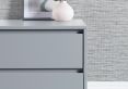 Sofia 2 Drawer Harbour Mist Bedside With Stainless Steel Feet