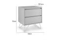 Sofia 2 Drawer Harbour Mist Bedside With White Feet