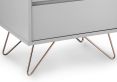 Sofia 2 Drawer Bedside Harbour Mist With Pink Copper Feet