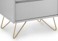 Sofia 2 Drawer Bedside Harbour Mist With Brass Steel Feet