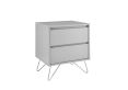 Sofia 2 Drawer Bedside Harbour Mist With Stainless Steel Feet