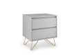 Sofia 2 Drawer Bedside Harbour Mist With Brass Steel Feet