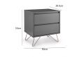 Sofia 2 Drawer Steel Grey Bedside With Pink Copper Feet