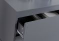 Sofia 2 Drawer Bedside Steel Grey With White Feet