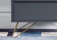 Sofia 2 Drawer Bedside Steel Grey With Brass Steel Feet