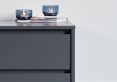 Sofia 2 Drawer Bedside Steel Grey With White Feet