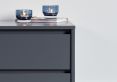 Sofia 2 Drawer Steel Grey Bedside With Stainless Steel Feet