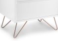 Sofia 2 Drawer Bedside White With Pink Copper Feet