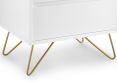 Sofia 2 Drawer Bedside White With Brass Steel Feet