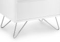 Sofia 2 Drawer Bedside White With Stainless Steel Feet