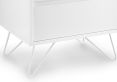 Sofia 2 Drawer Bedside White With White Feet