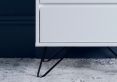 Sofia 2 Drawer Bedside White With Black Feet