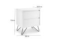 Sofia 2 Drawer Bedside White With Black Feet