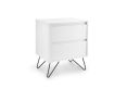 Sofia 2 Drawer Bedside White With Black Feet