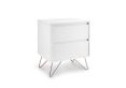 Sofia 2 Drawer Bedside White With Pink Copper Feet