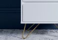 Sofia 2 Drawer Bedside White With Brass Steel Feet