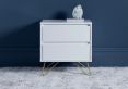 Sofia 2 Drawer Bedside White With Brass Steel Feet