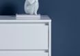 Sofia 2 Drawer Bedside White With Black Feet