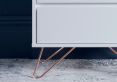 Sofia 2 Drawer Bedside White With Pink Copper Feet