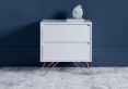 Sofia 2 Drawer Bedside White With Pink Copper Feet