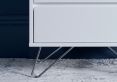 Sofia 2 Drawer Bedside White With Stainless Steel Feet