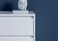 Sofia 2 Drawer Bedside White With White Feet