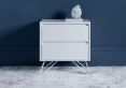 Sofia 2 Drawer Bedside White With White Feet