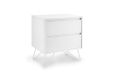 Sofia 2 Drawer Bedside White With White Feet