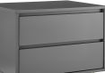 Sofia 2 Drawer Bedside Steel Grey With Brass Steel Feet