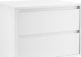 Sofia 2 Drawer Bedside White With Stainless Steel Feet