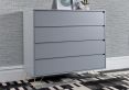 Sofia 4 Drawer Harbour Mist Chest With Brass Steel Feet