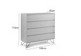 Sofia 4 Drawer Harbour Mist Chest With Black Feet