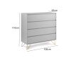 Sofia 4 Drawer Chest Harbour Mist With Brass Steel Feet