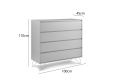 Sofia 4 Drawer Chest Harbour Mist With White Feet