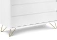 Sofia 4 Drawer Chest White With Brass Steel Feet