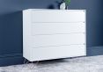 Sofia 4 Drawer Chest White With Pink Copper Feet