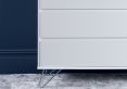 Sofia 4 Drawer Chest White With Stainless Steel Feet