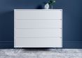 Sofia 4 Drawer White Chest With Stainless Steel Feet