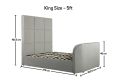 Somerton Grey Upholstered TV King Size Bed Frame Only