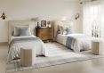 Filey Ivory Single Linen Upholstered Bed Frame