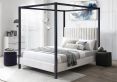 Tiffany Upholstered Natural Beige Double Bed With Metal Frame
