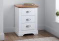 Verona White 3 Drawer Bedside Only
