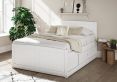 Maxistore 6 Door White Wooden Storage Compact Double Bed Frame